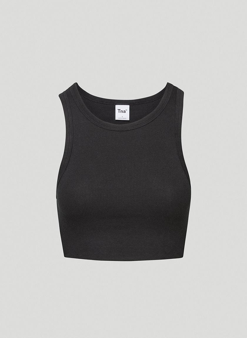 Ribbed Cropped Racer Tank | THE YES
