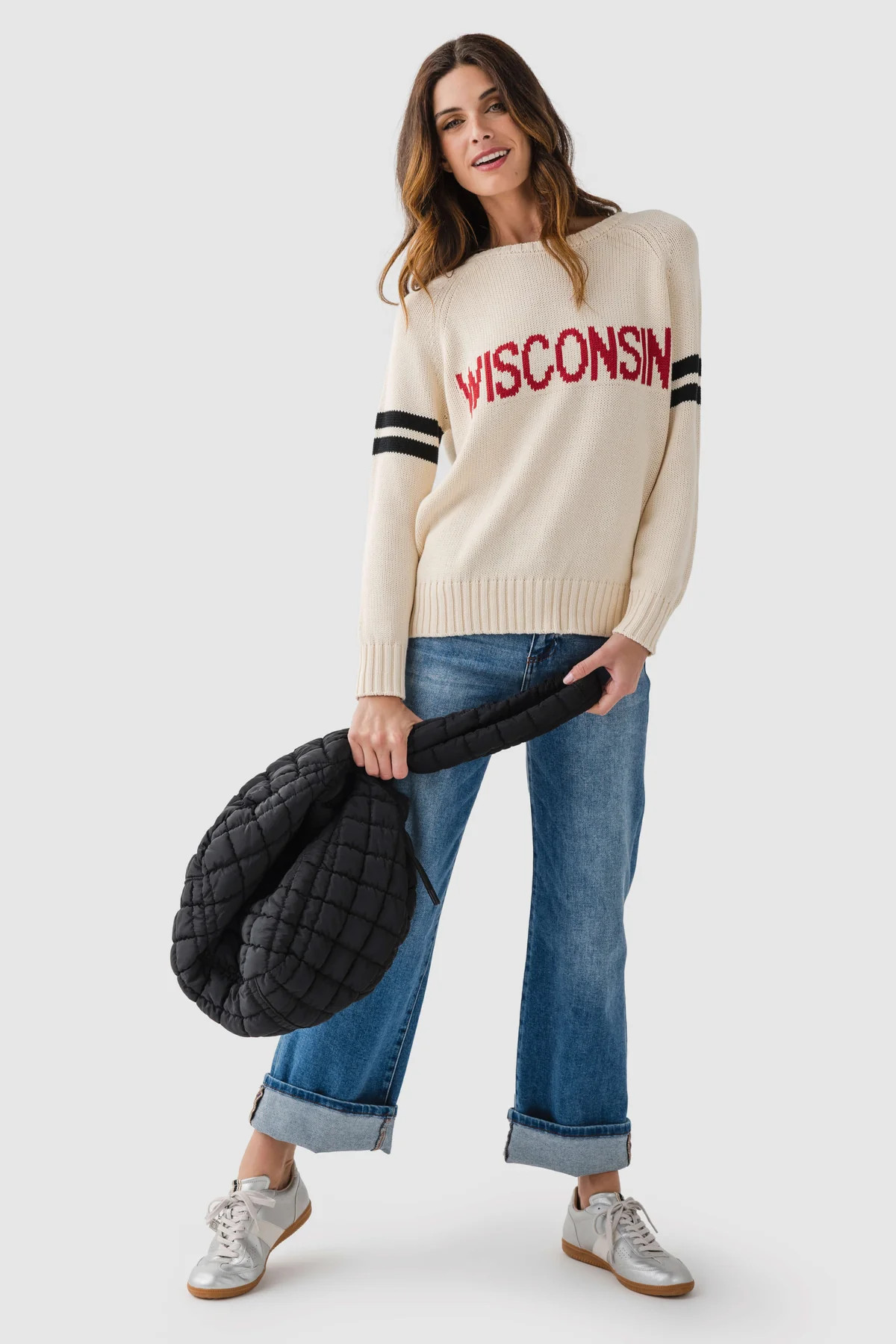 Risen Phoebe High Rise Crop Wide Leg Cuffed Jeans | Social Threads