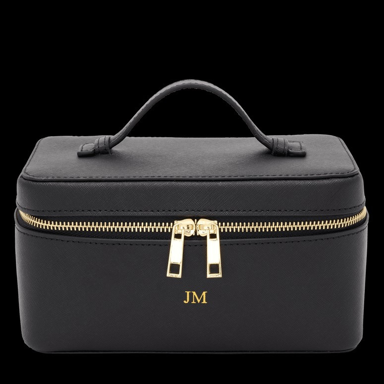 Lily & Bean Leather Travel Vanity Case Black | Lily and Bean