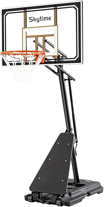 Skytime Basketball Hoop 44&48 Inch Backboard Portable Basketball Goals Outdoor,5.3-10ft Stepless ... | Amazon (US)