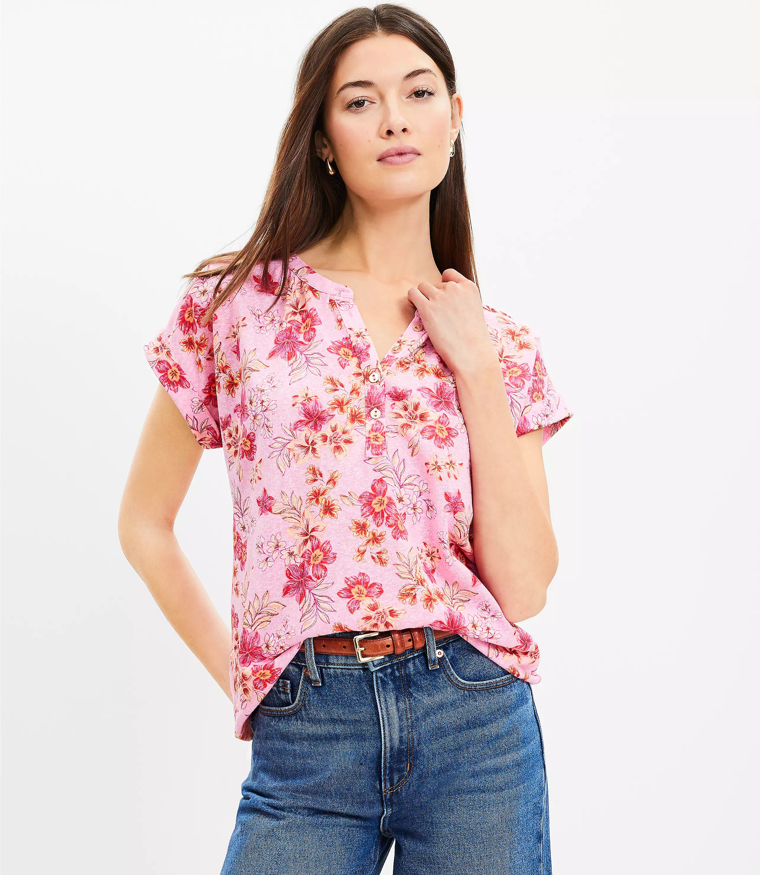 Lily Dolman Henley Top | LOFT
