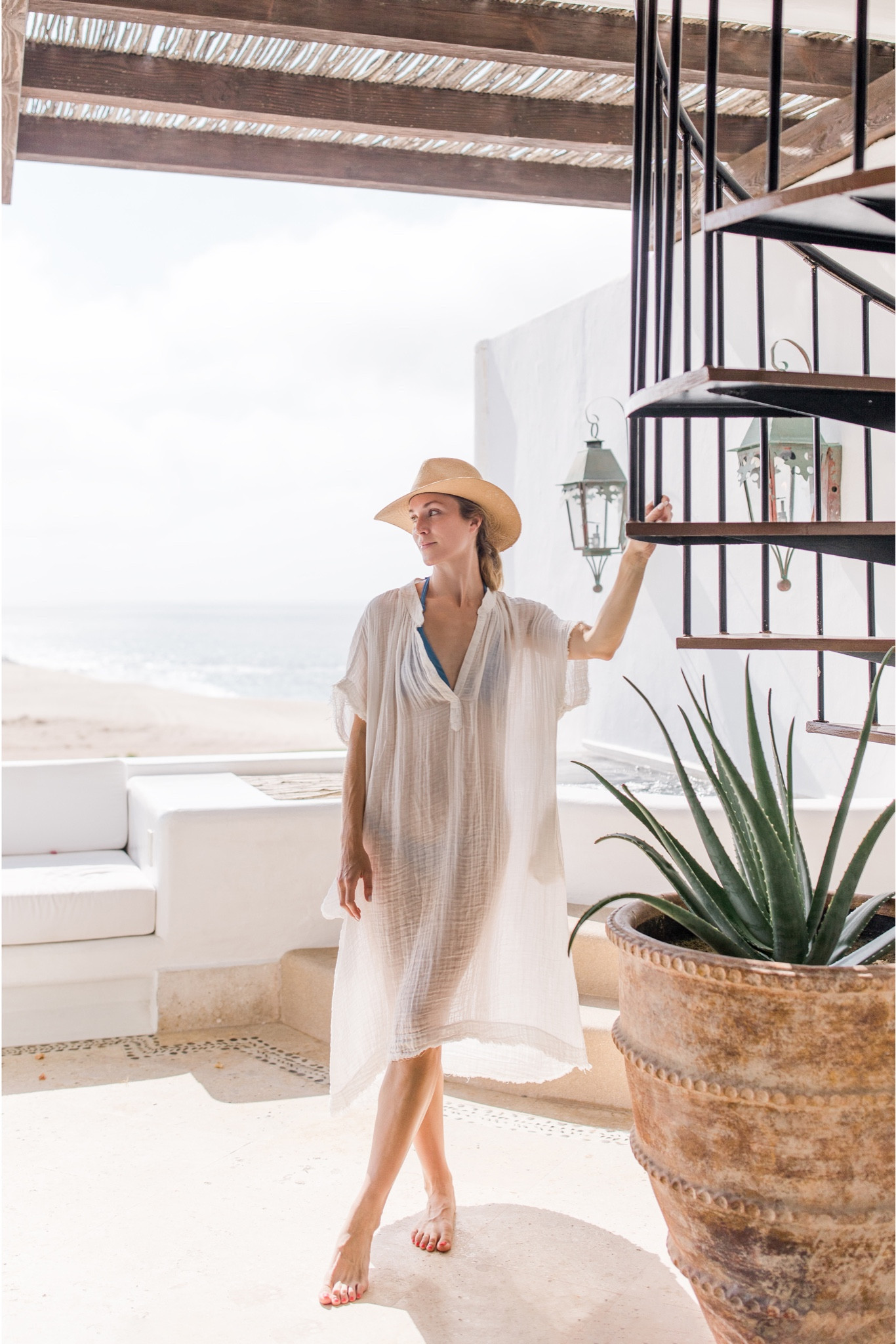 Beach vacation outfit idea with a white
cover up 🤍

#LTKswim #LTKtravel #LTKSeasonal