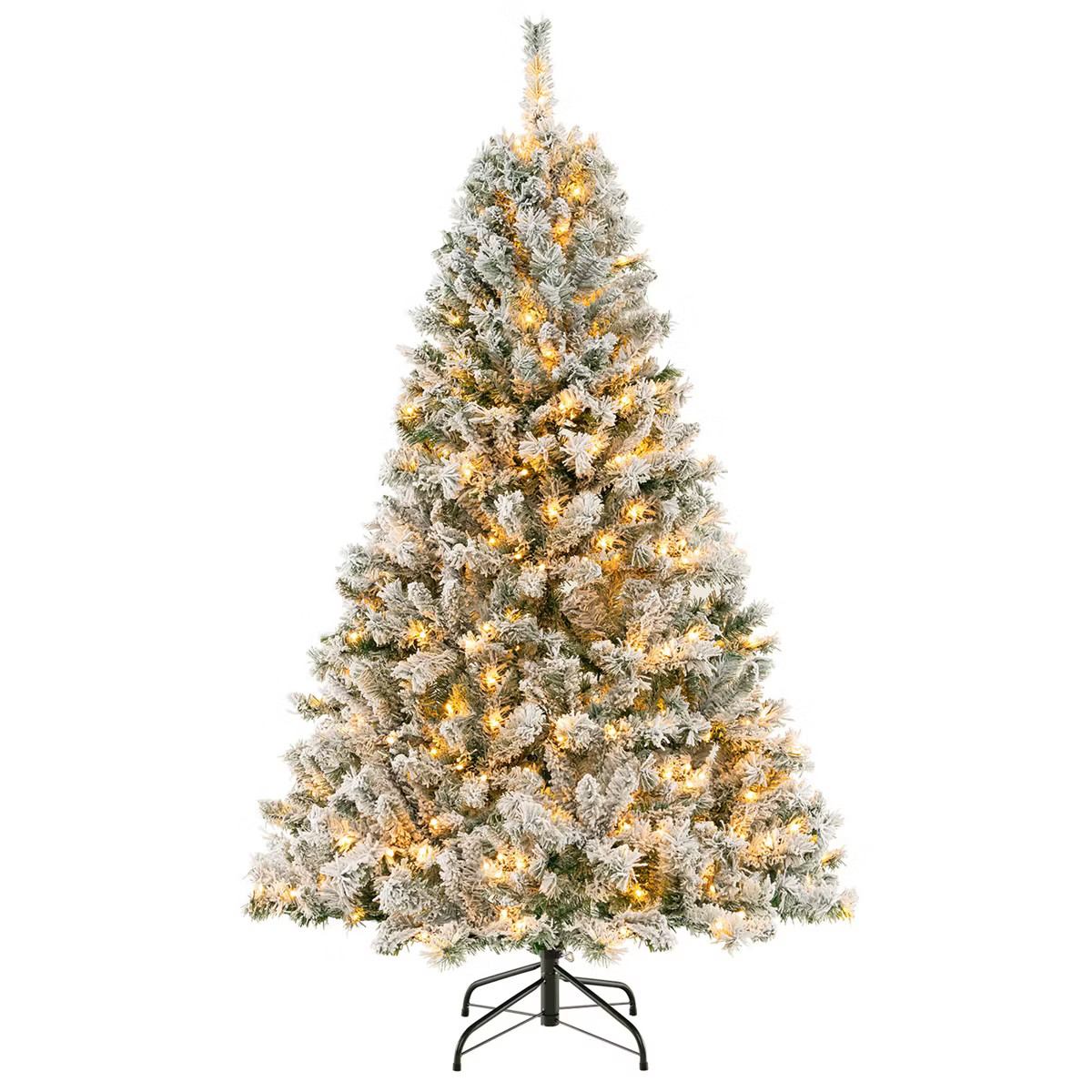 Costway 6 FT/7FT/8FT Pre-Lit Christmas Tree 3-Minute Quick Shape Flocked Decor with 300/450/600 L... | Target