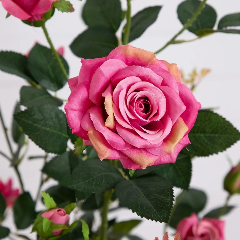 Nearly Natural Rose Artificial Potted Tree - 4' - Pink and Green | Walmart (US)