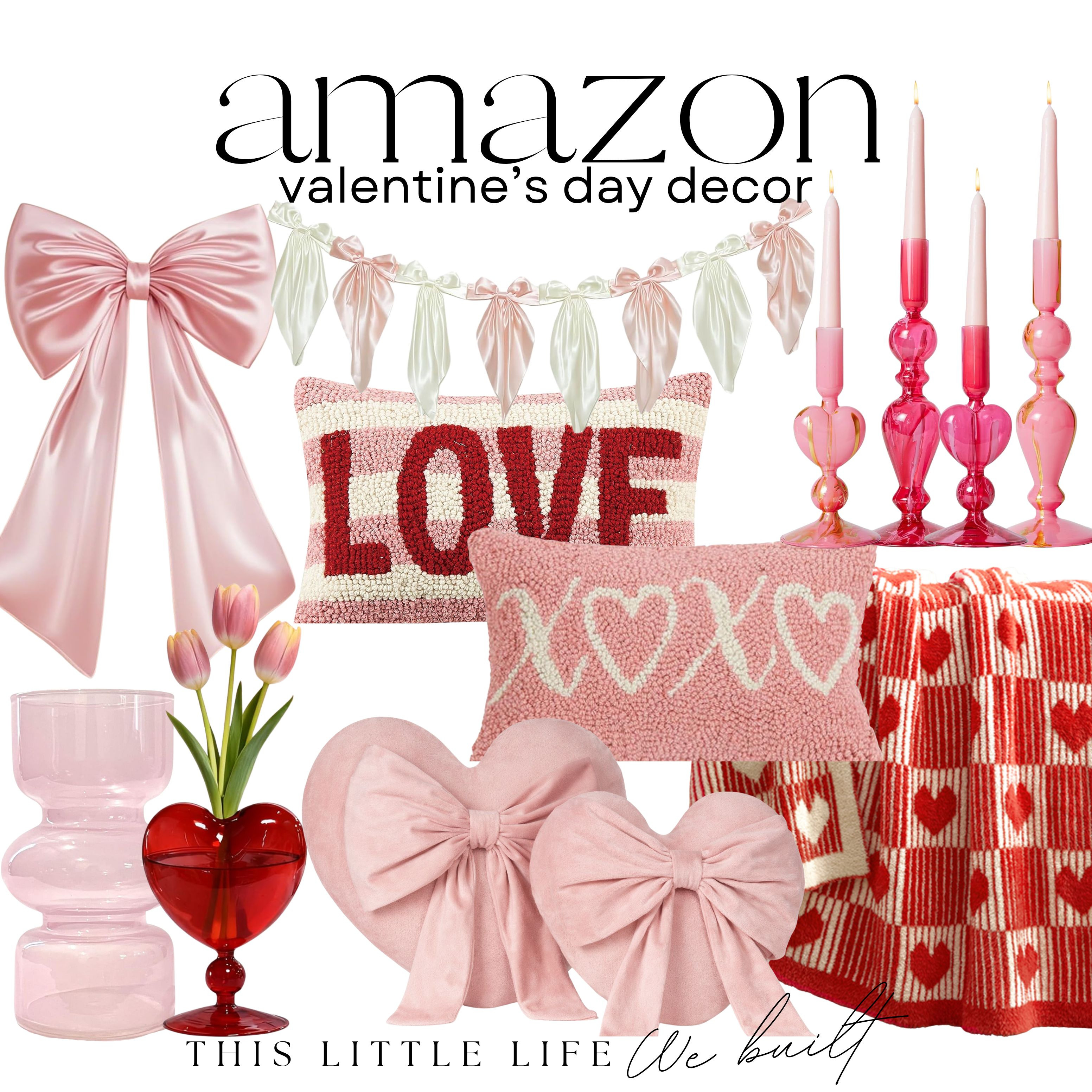 Valentine’s Day Essentials from Amazon!
Amazon Home / Heart Garlands / Romantic Table Runners / Pink & Red Throw Pillows / Floral Centerpieces / Taper Candle Holders / Scented Candles / Love-Themed Wall Art / Heart-Shaped Trays / Decorative Vases / Valentine’s Wreaths / Blush Linen Napkins / Gold Flatware / Glass Champagne Flutes / Dessert Stands / Candy Dishes / Charcuterie Boards / Cocktail Glassware / Valentine’s Day Plates & Napkins / String Lights / Place Card Holders / Mini Bud Vases / Themed Drink Stirrers / Cozy Throw Blankets / Romantic Dinnerware / Heart Confetti / Aesthetic Valentine’s Day Decor /  

 #LTKHoliday #LTKSeasonal #LTKHome