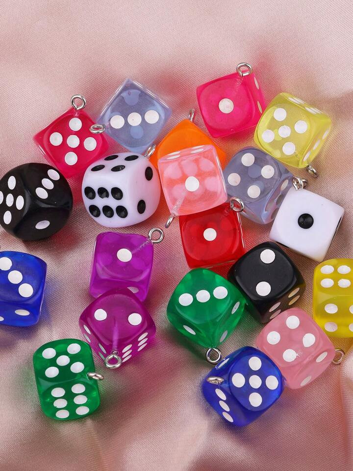 10pcs/set Creative Polyresin Dice DIY Pendant For Women For DIY Jewelry Making | SHEIN