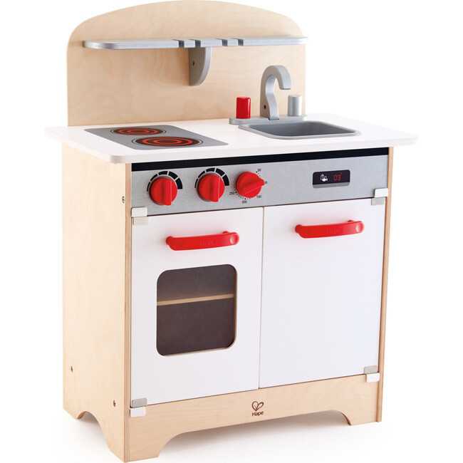 White Fully Equipped Wooden Gourmet Kitchen for Kid's | Maisonette