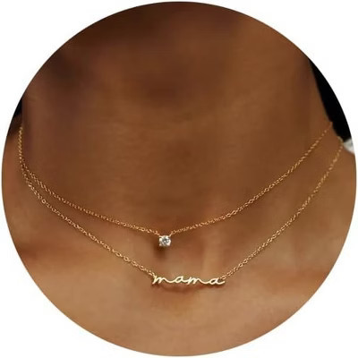 Adjustable Mama Necklace - For New Moms/Grandmas, Hypoallergenic Layered Chain, Thoughtful Mother's Day & Birthday Gift | Target