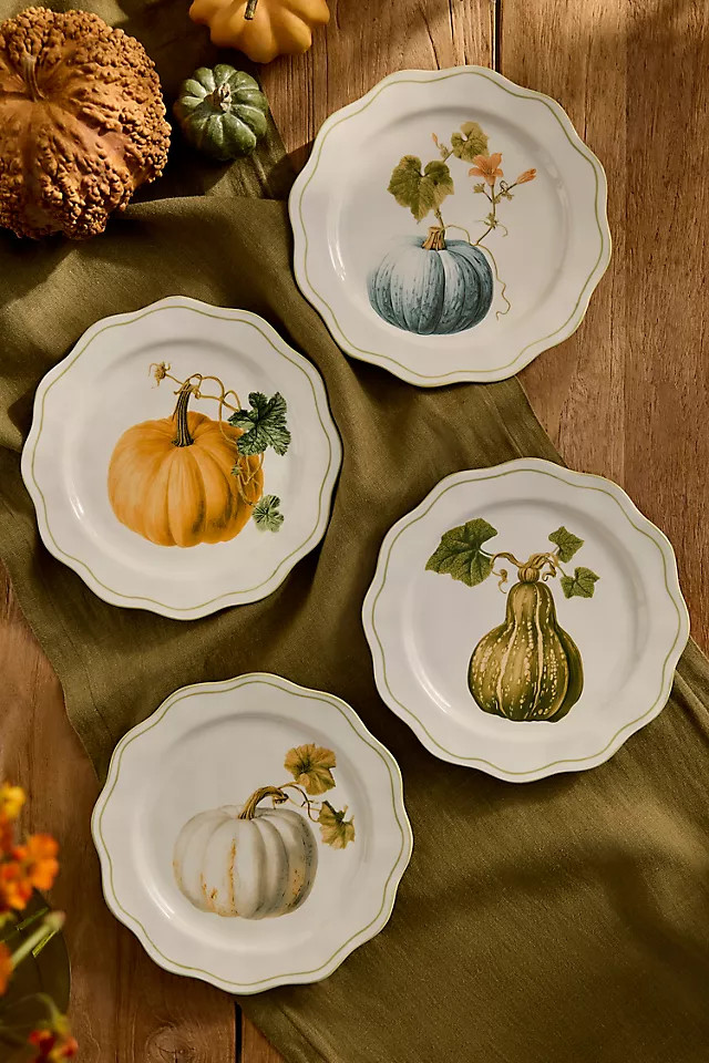 Heirloom Pumpkin Scalloped Stoneware Plate | Anthropologie (US)