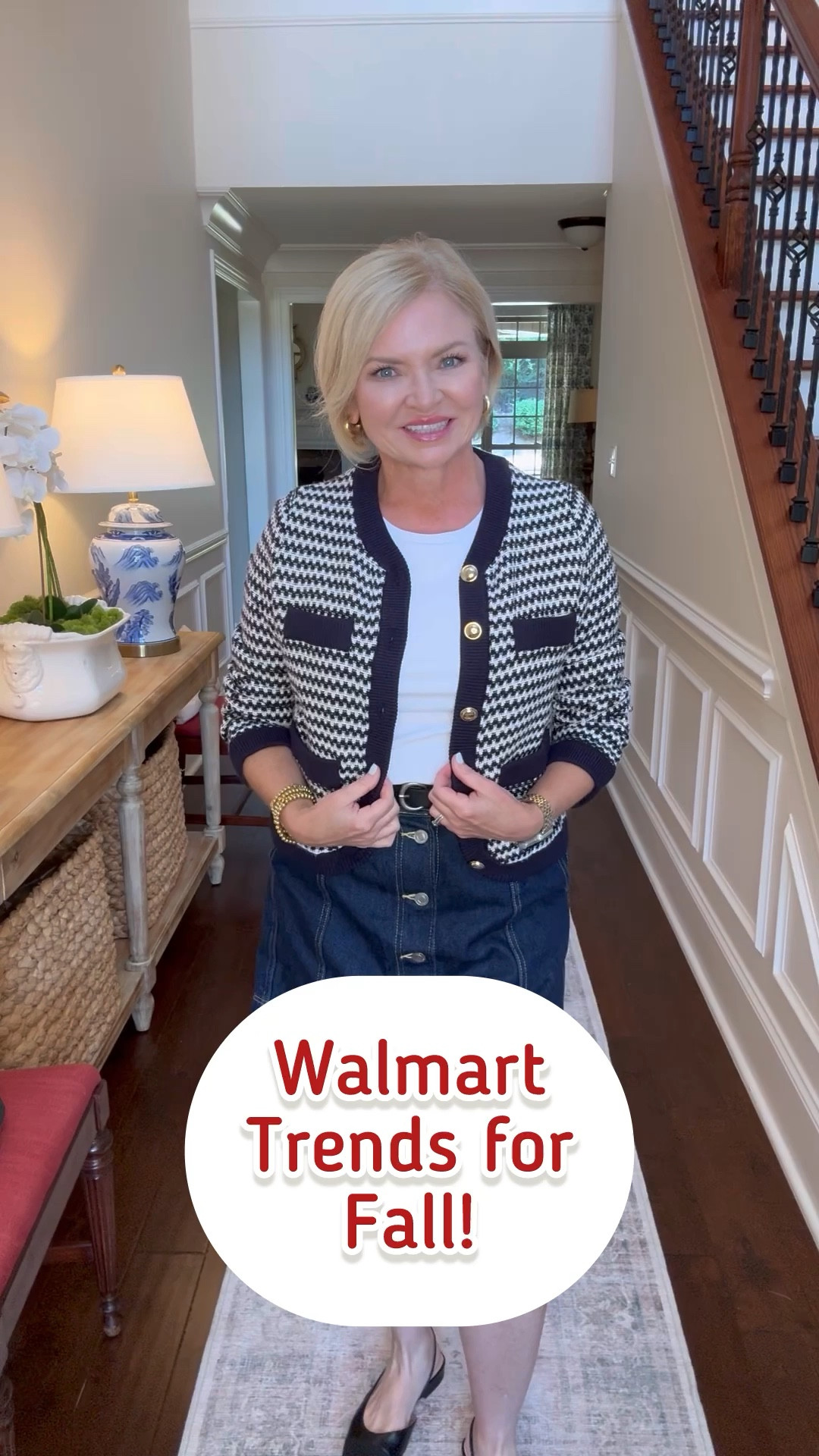 This outfit actually has 3 of Fall's biggest trends: sling back shoes, lady jackets, and the color green! Keeping up with trends is easy, and affordable, at Walmart! I'm wearing small jacket & 6 skirt.  

Fall outfit
Denim skirt
Fall dress
Workwear 
Business casual
Petite


#LTKVideo #LTKOver40 #LTKFindsUnder50