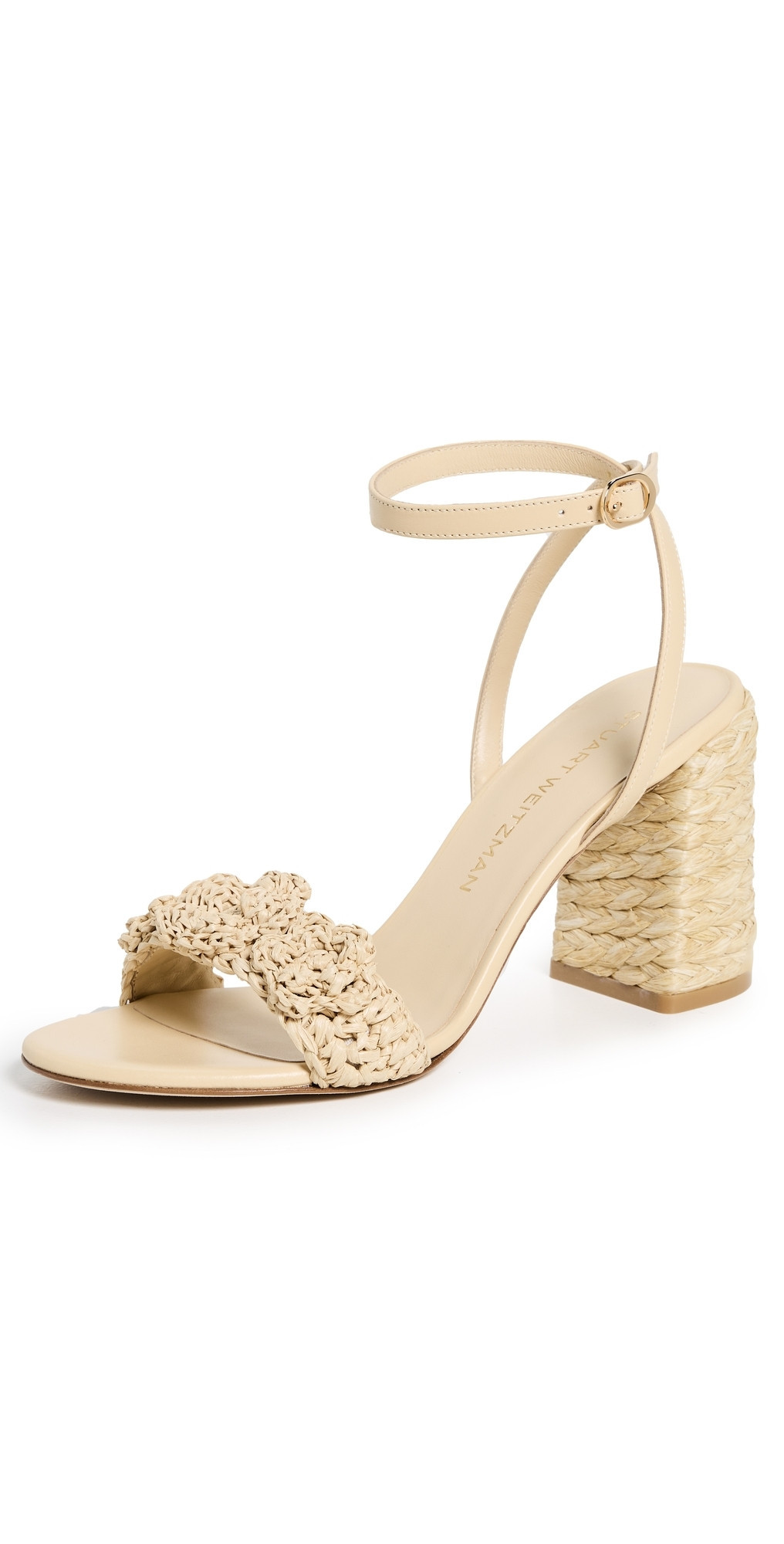 Stuart Weitzman Magnolia Block Heels 85mm Natural Tonal 6.5 | Shopbop