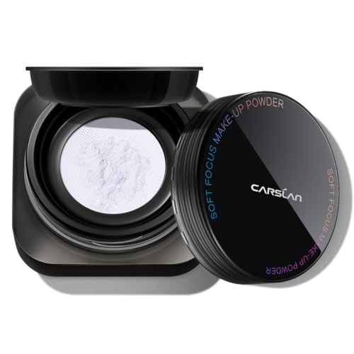 CARSLAN 1.0 Soft Focus Loose Setting Powder, Waterproof, Matte, Oil Control, Shine Free, Talc-Free Face Powder Makeup, 24H Longwear Finishing Powder, 01 Blue Purple | Amazon (US)