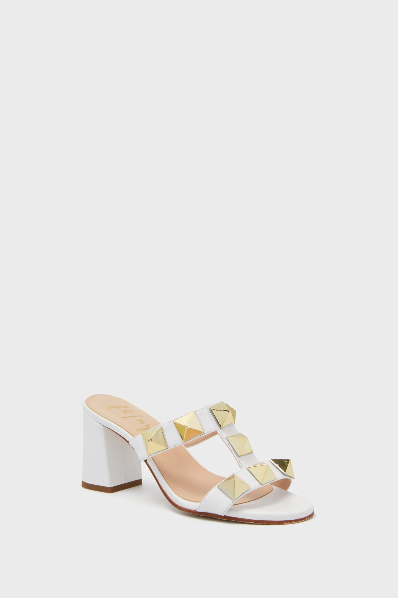 Studded White Adel Heels | Tuckernuck (US)