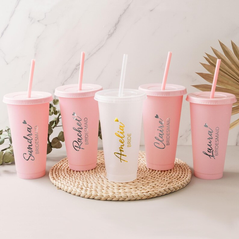 Bridesmaid Cups, Bachelorette Gifts, Party Cups, Custom Personalized Plastic Tumblers, Bacheloret... | Etsy (US)