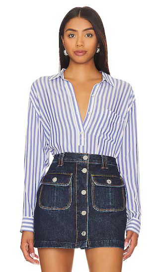 Bella Top in Blue White Stripe | Revolve Clothing (Global)