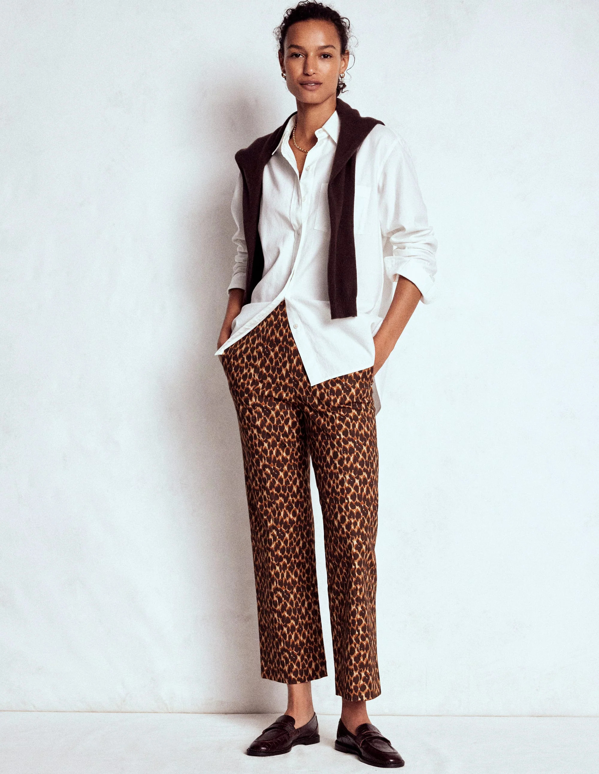 Smart 7/8 Pants-Multi, Abstract Leopard | Boden (US)