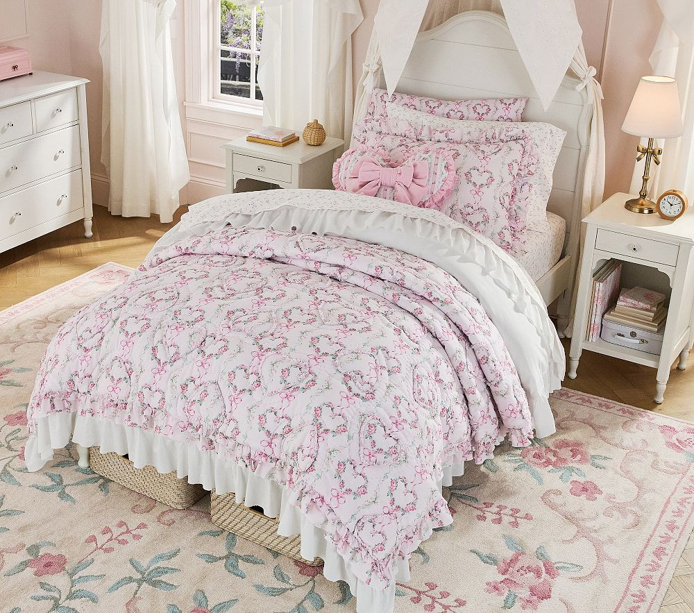 LoveShackFancy Floral Heart Quilt & Shams | Pottery Barn Kids