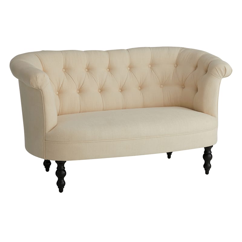 Providence Juliette Tufted Back Loveseat, Ivory | At Home
