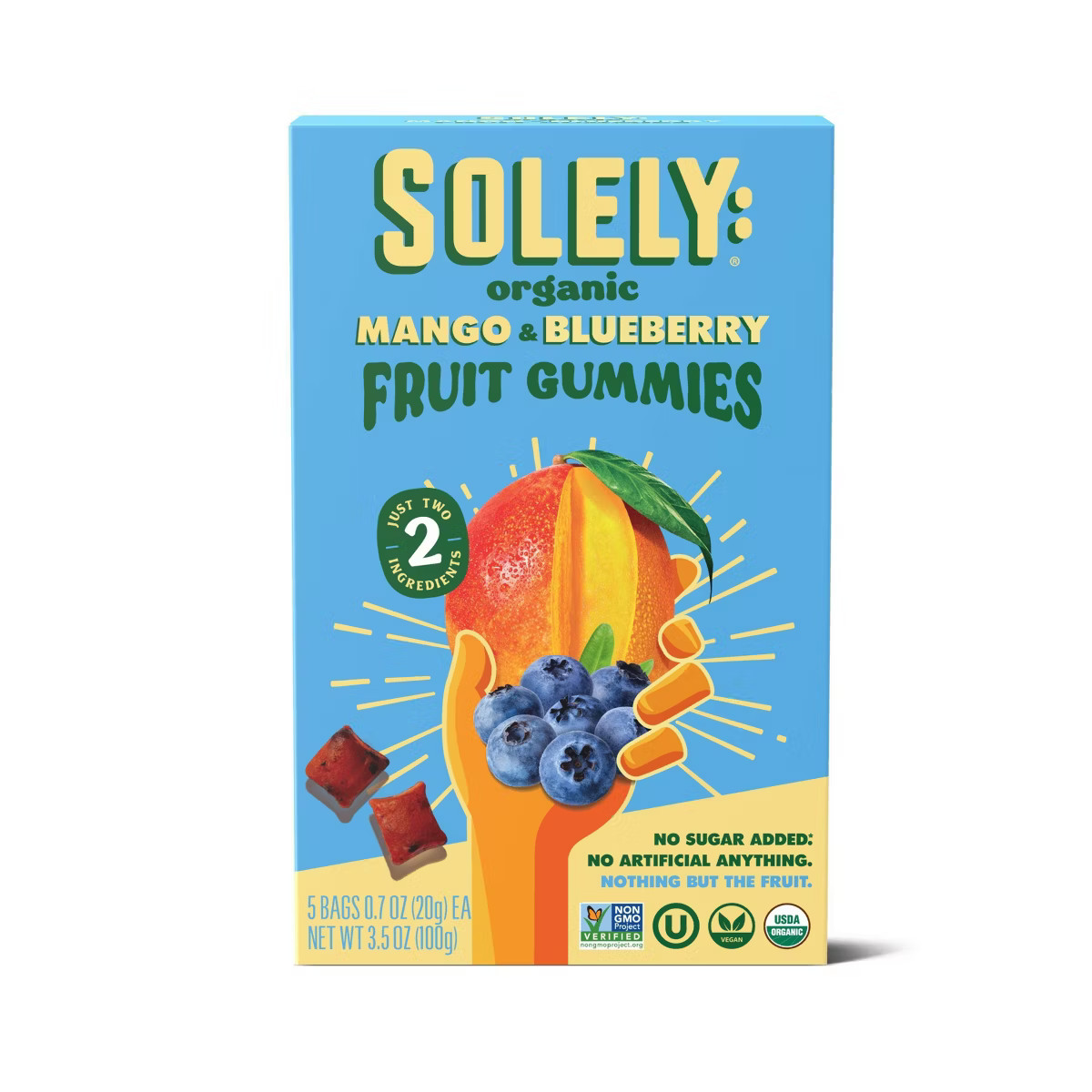 Solely Organic Mango & Blueberry Whole Fruit Gummies - 3.5oz/5ct | Target