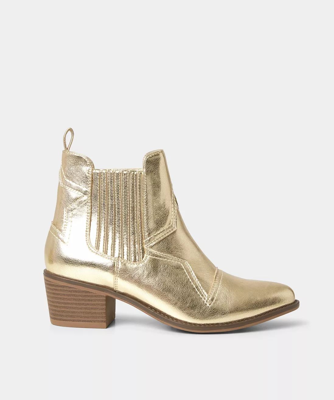 Boots | Gold Metallic Western Ankle Boots | Joe Browns | Debenhams UK