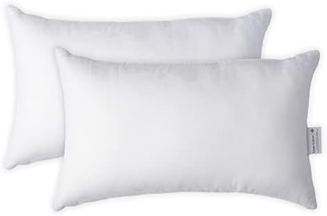 LANE LINEN 12x20 Pillow Insert - Pack of 2 White Decorative Pillow for Sofa Bed, Fluffy Pillow In... | Amazon (US)