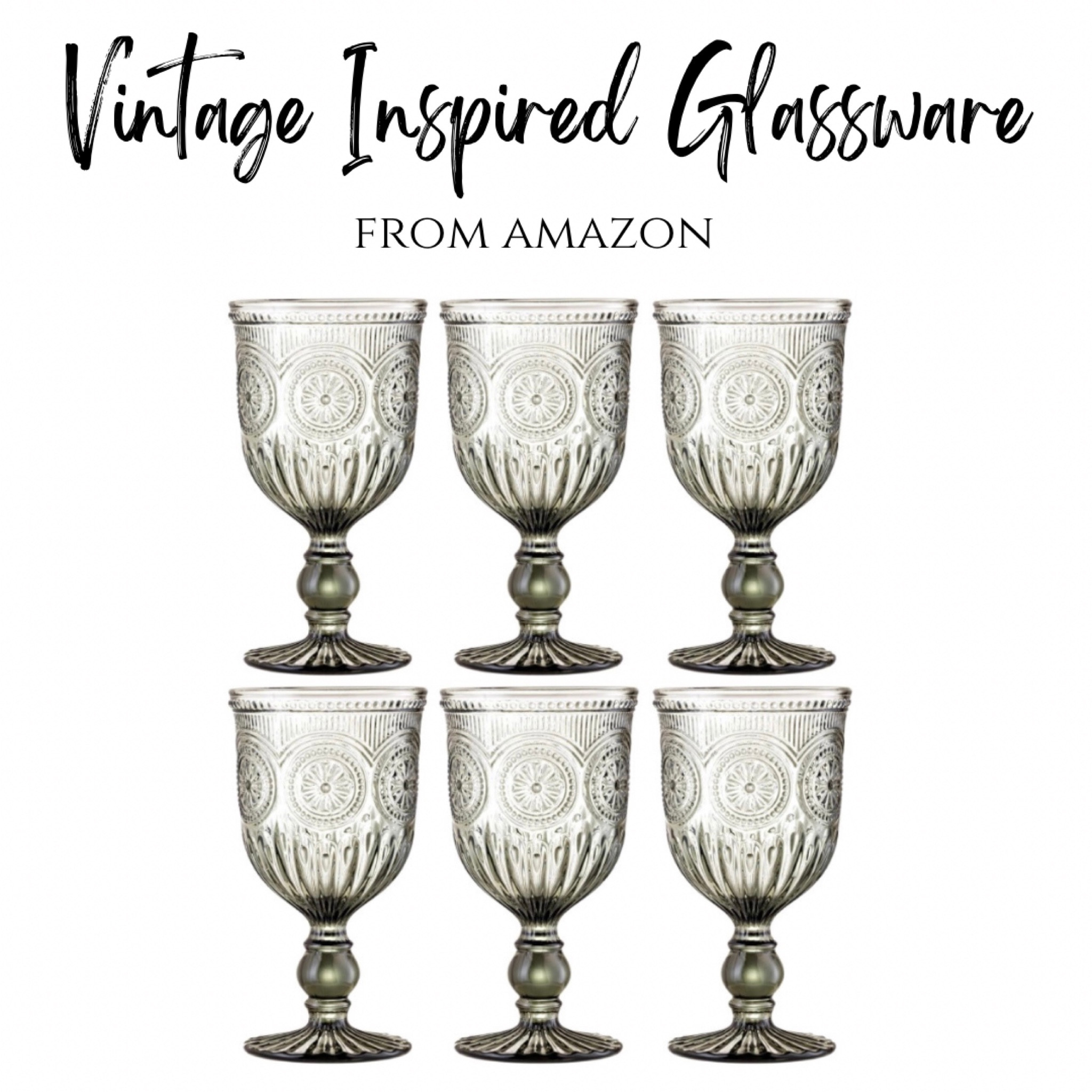 Gorgeous vintage inspired glassware from Amazon. I love the smoky black color to these goblets. 🖤 Perfect for summers on the patio. ☀️🌿

#LTKhome #LTKparties #LTKSeasonal