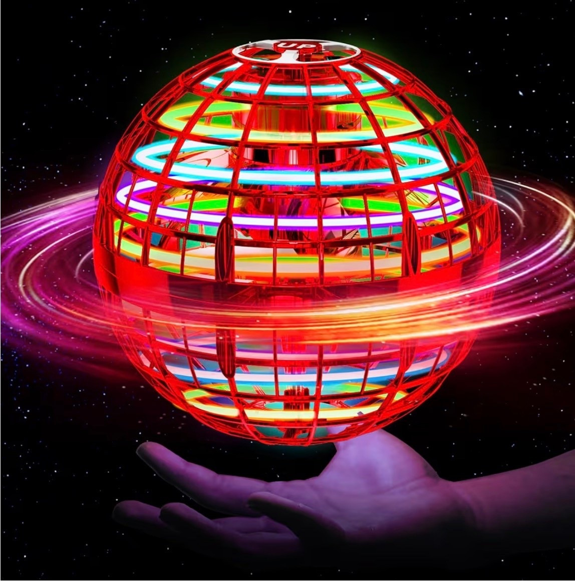 Ivtivfu Flying Orb Ball (Red, 2026 Upgraded) with Dazzling Lights, Magic Hover Spinner, Cool Boomerang Drone, Floating Cosmic Globe, Kids Outdoor Toys, for 6 7 8 9 10 Year Old Boys Girls

#LTKselfcare #LTKHome #LTKKids