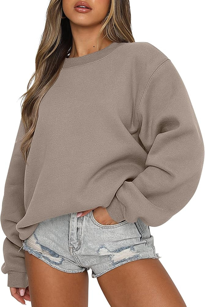 ANRABESS Womens Sweatshirts Crewneck Fleece Oversized Pullover Sweater Spring Winter Cute Tops Te... | Amazon (US)