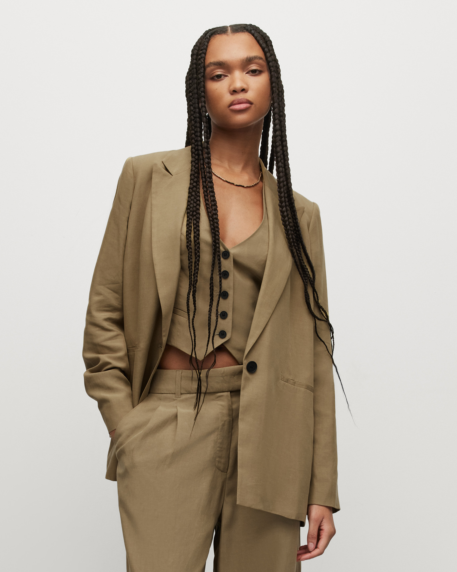 Yolanda Lyn Linen Blend Blazer | AllSaints UK