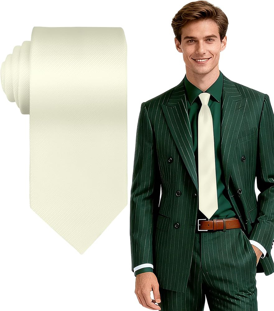 FIXSMITH Ties for Men, Solid Color Neckties, Mens Black Tie, Neck Ties Formal for Wedding, Busine... | Amazon (US)