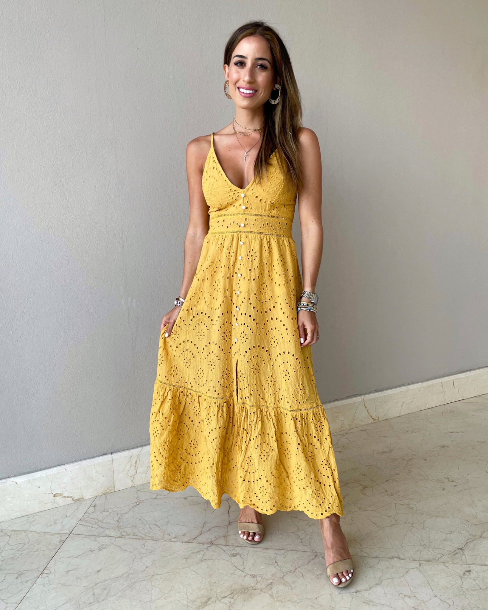 Maxi dress vacation outfit nude heels 

#LTKunder100 #LTKunder50