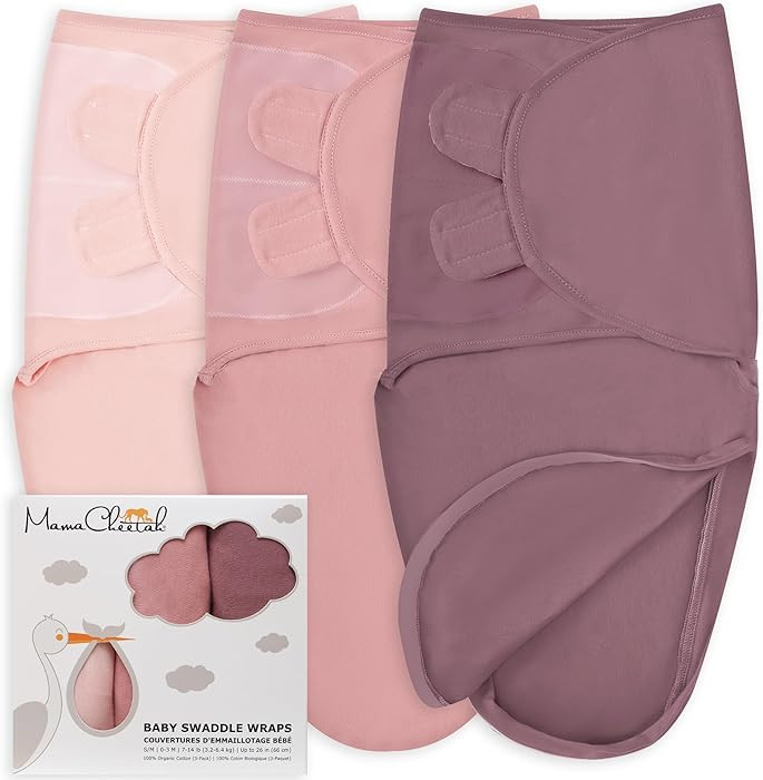 Mama Cheetah Preemie Swaddle Sack, 100% Organic Cotton Swaddle Sleep Sacks for Preemies 3-Pack, P... | Amazon (US)