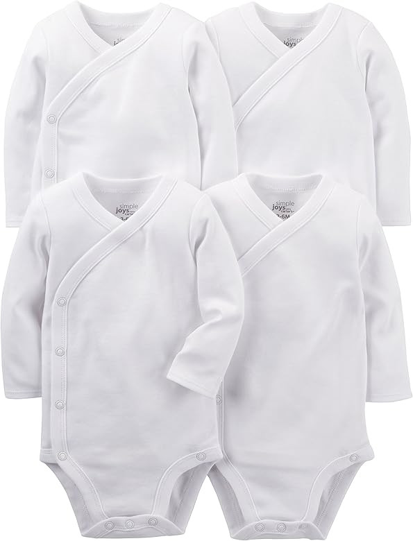Simple Joys by Carter's unisex-baby 4-pack Side Snap Bodysuit | Amazon (US)