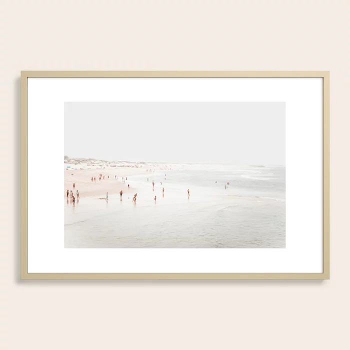 At The Beach (two) - minimal beach series - ocean sea photography by Ingrid Beddoes Framed Art Pr... | Society6