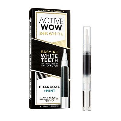 Active Wow White Charcoal Teeth Whitening Pen with Mint - 0.09 fl oz | Target