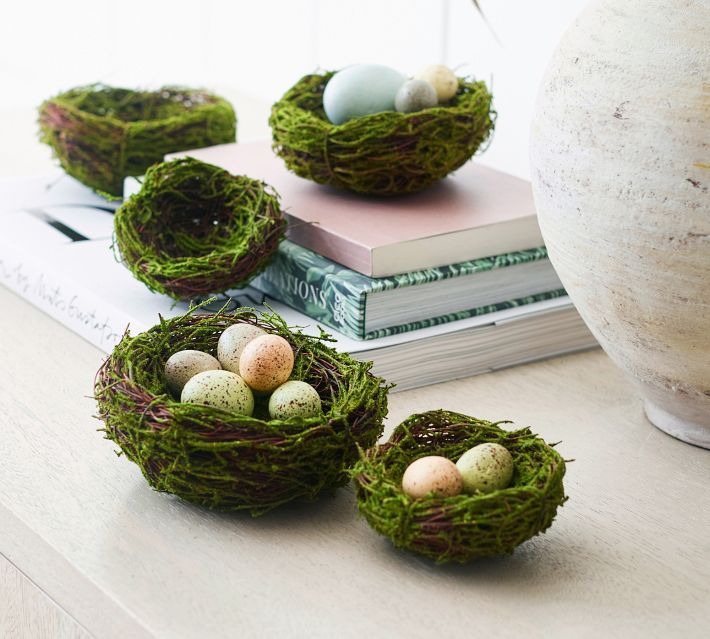 Handcrafted Moss Nests and Faux Eggs | Pottery Barn (US)