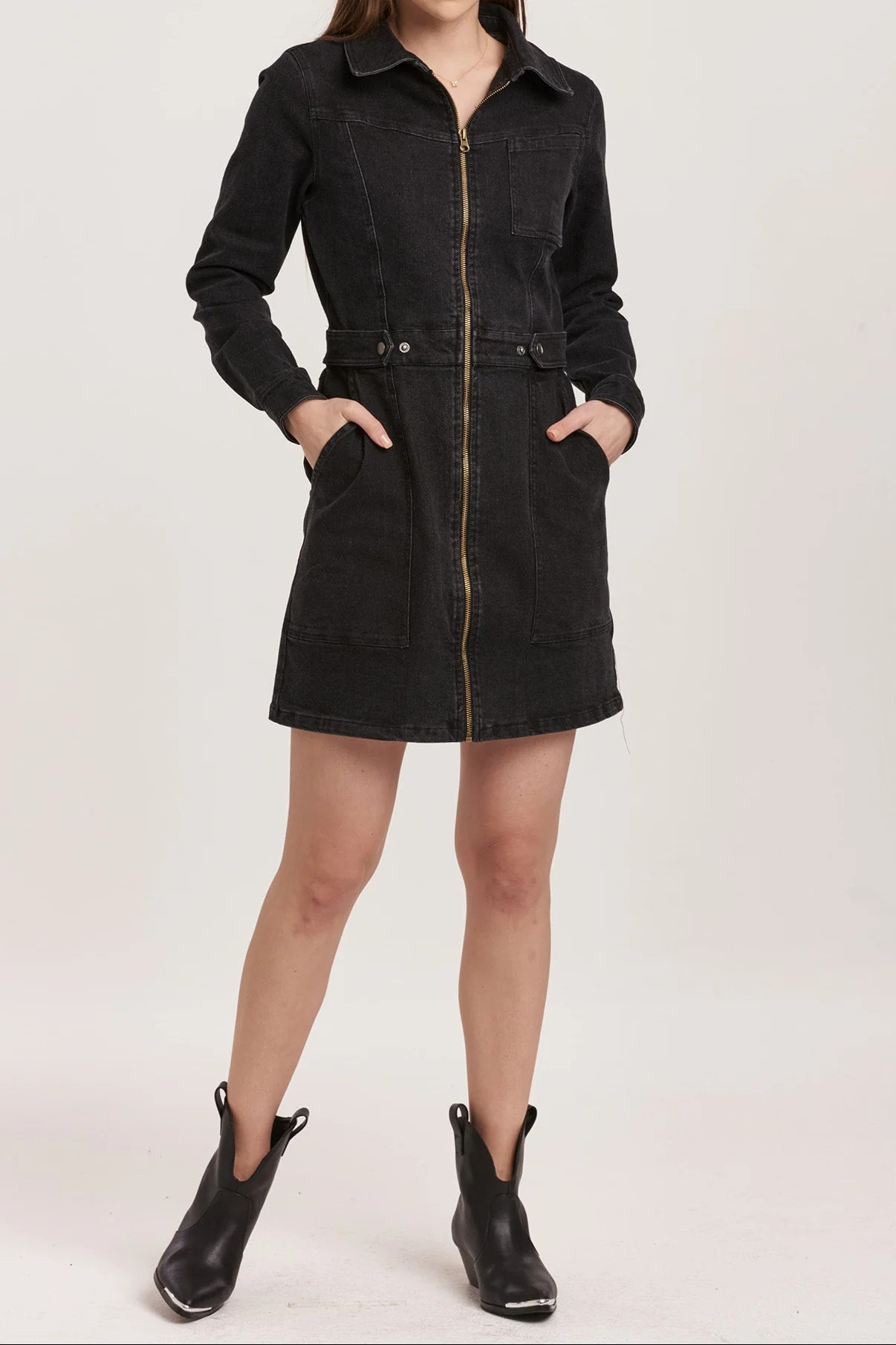 SAGE DENIM DRESS BLACK | Dear John Denim