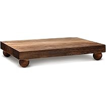 Amyhill Wood Pedestal Stand Kitchen Soap Tray Farmhouse Wooden Riser Stand for Kitchen Bathroom Counter Table Decor Plant Candle Vases Display(Classic,Dark Brown,12 x 7 Inch) | Amazon (US)