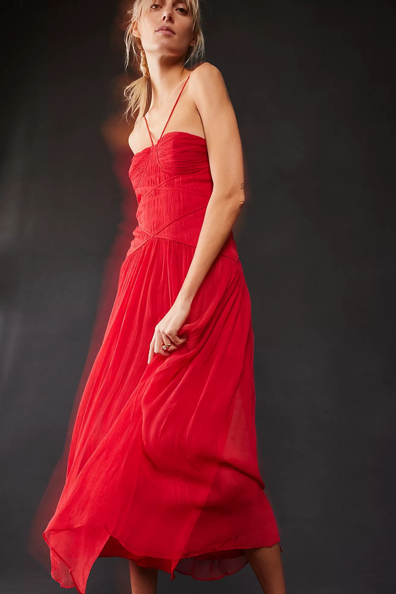 Shona Joy Margot Ruched Midi Dress | Free People (UK)