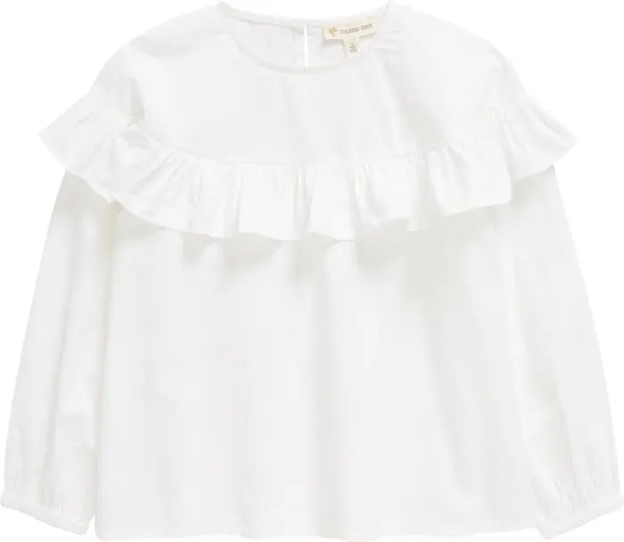 Kids' Ruffle Yoke Cotton Blouse | Nordstrom