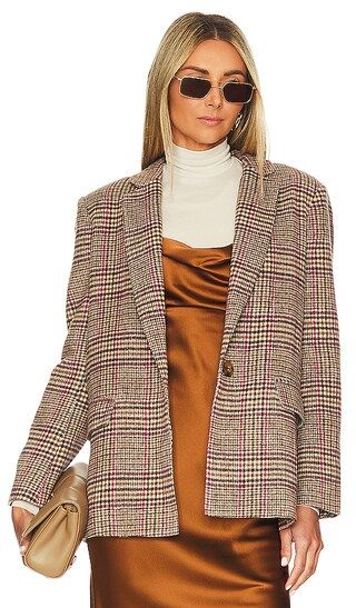 Monte Plaid Blazer in Brown & Pink | Revolve Clothing (Global)