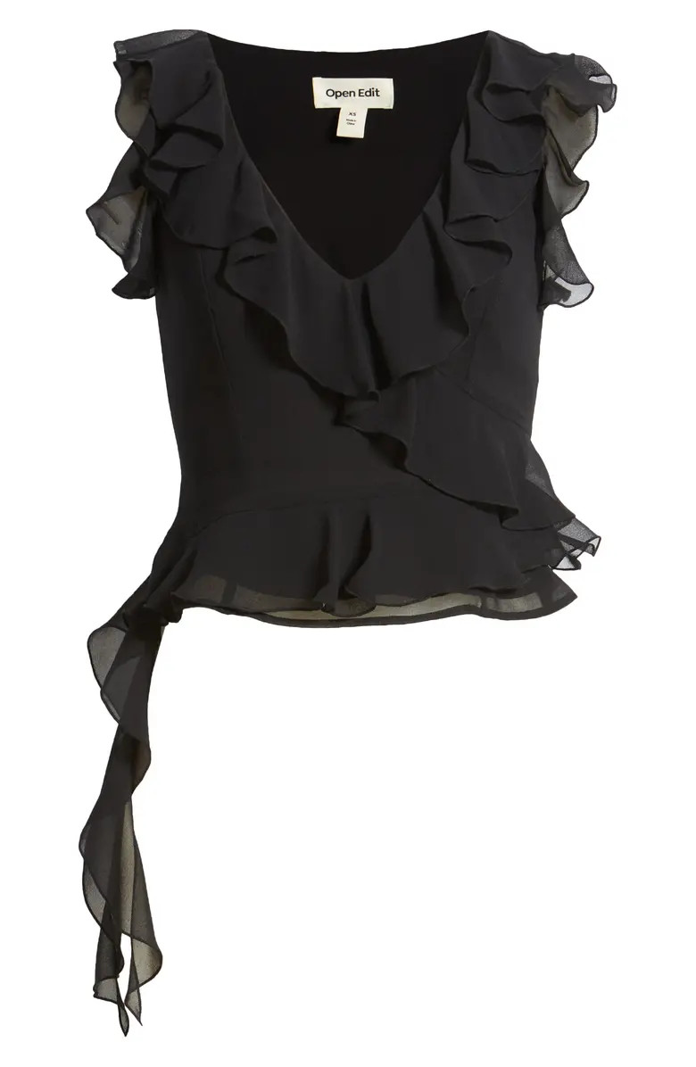 Open Edit Sleeveless Ruffle Top | Nordstrom | Nordstrom