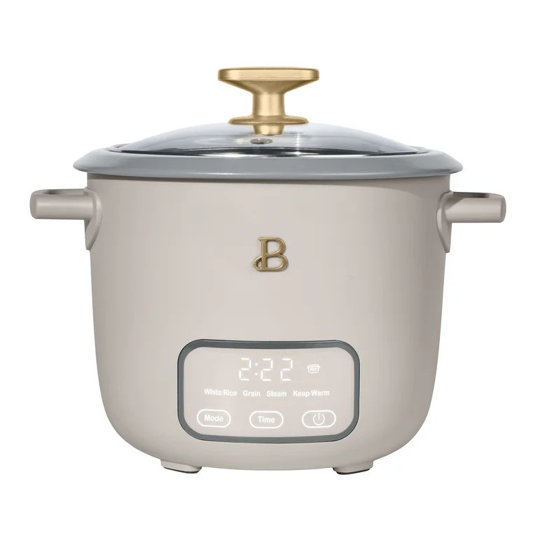 Beautiful 6-Cup Cooked, 3-Cup Uncooked Digital Electric Rice and Grain Cooker with Glass Lid, Por... | Walmart (US)
