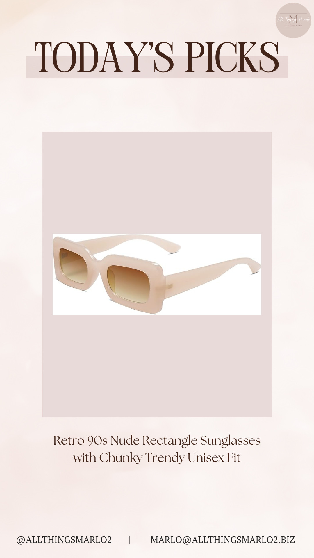 Retro 90s Nude Rectangle Sunglasses with Chunky Trendy Unisex Fit 

 #LTKSeasonal #LTKWorkwear #LTKTravel