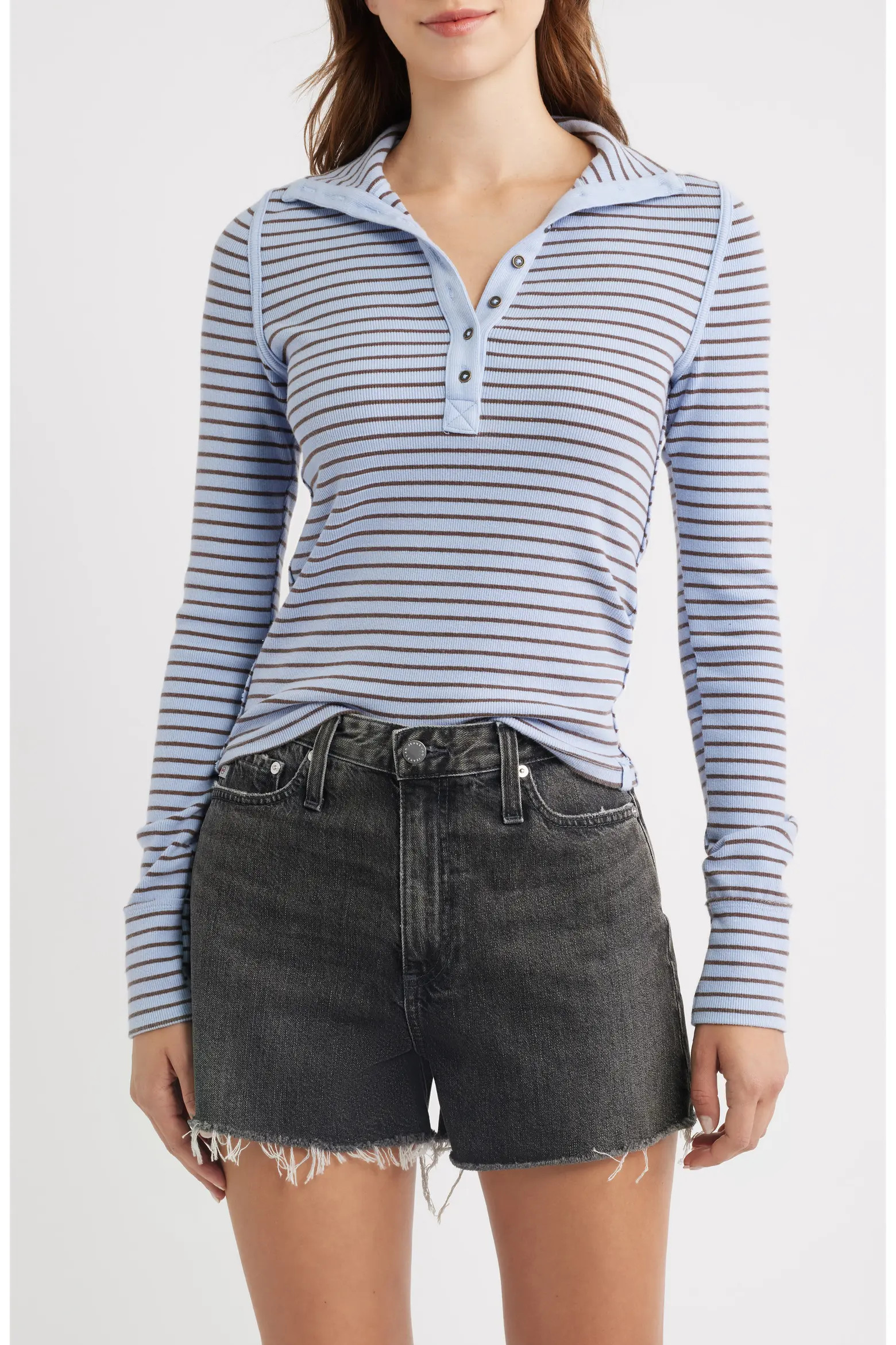 Lake Stripe Rib Henley (Women) | Nordstrom | Nordstrom