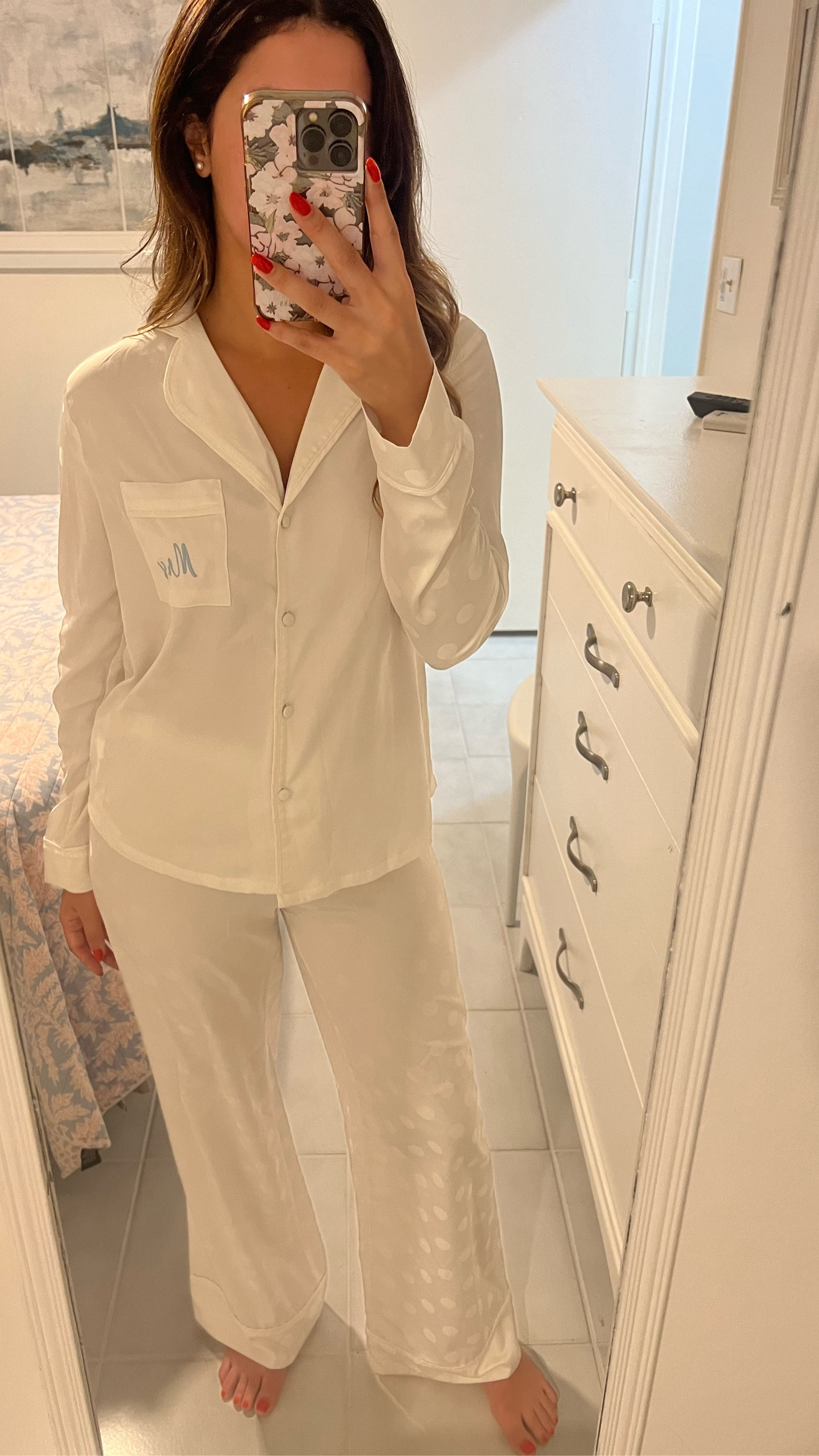 “Mrs” white PJ set with white polka dots 

#LTKParties #LTKWedding