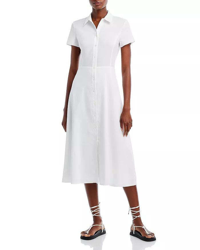 Linen Short Sleeve Midi Shirt Dress | Bloomingdale's (US)