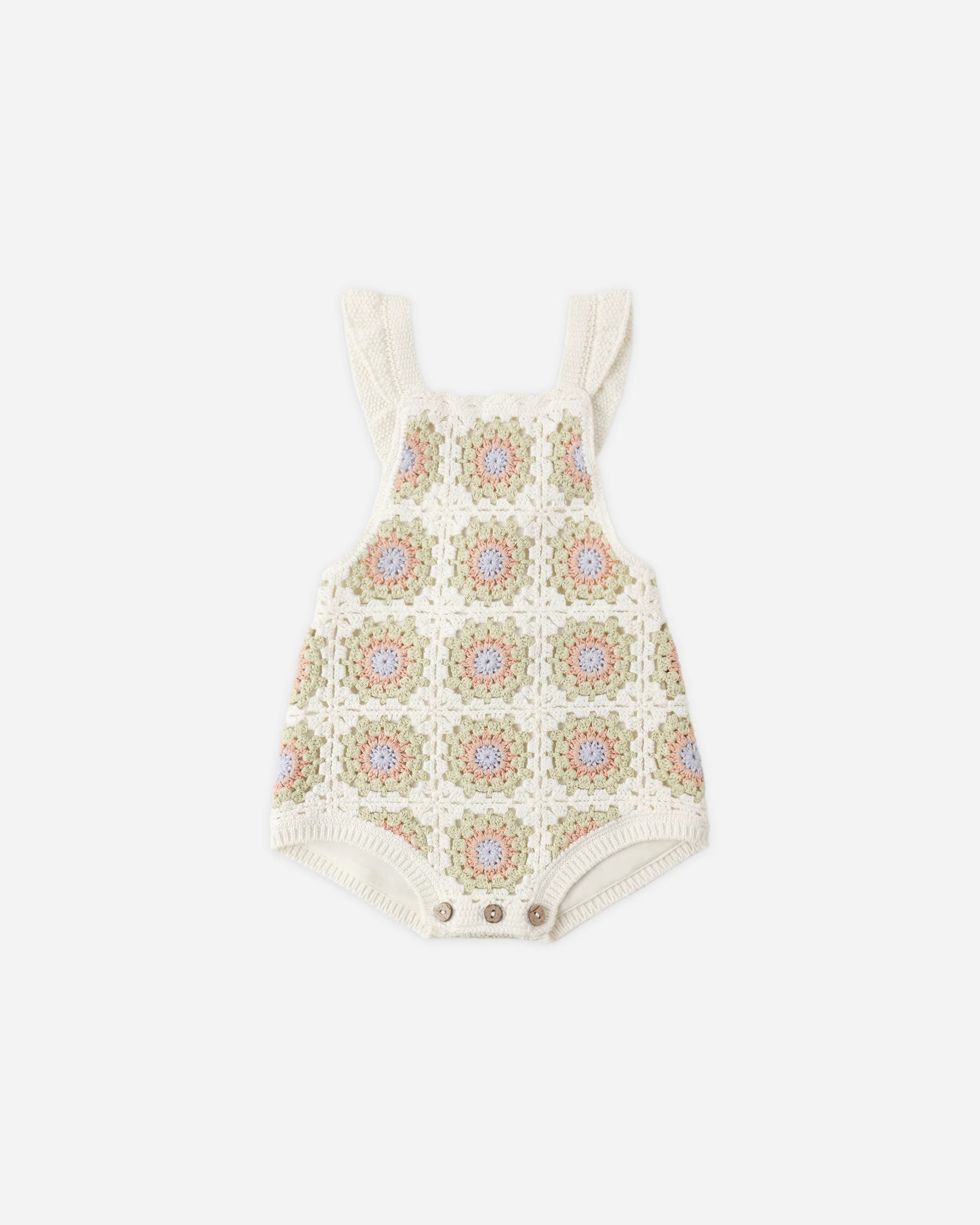 Crochet Romper Citron Daisy Check | Rylee + Cru