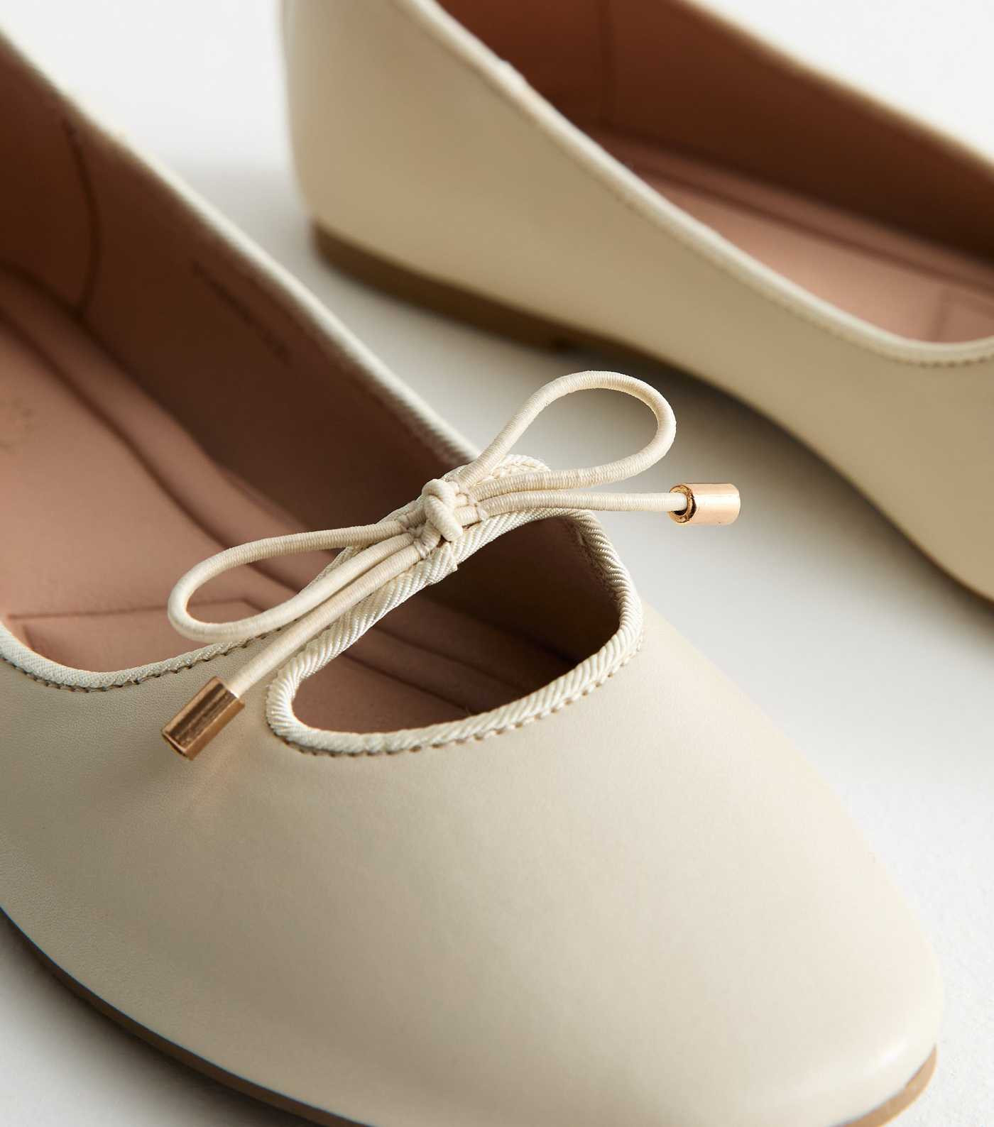 Off White Cutout Faux Leather Ballet Pumps | New Look | New Look (UK)