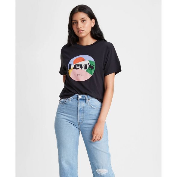 Levi's® Women's Short Sleeve Graphic Varsity Cropped T-Shirt | Target